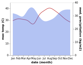 temperature and rainfall during the year in Biharamulo