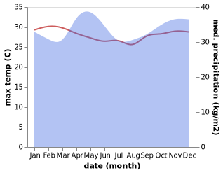 temperature and rainfall during the year in Bukoba