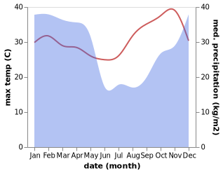 temperature and rainfall during the year in Ilembo