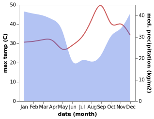 temperature and rainfall during the year in Songea