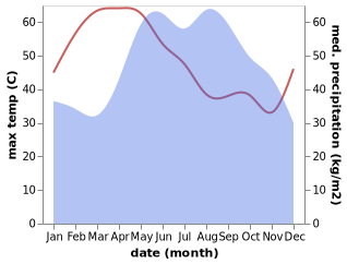 temperature and rainfall during the year in Nong Mamong