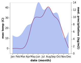 temperature and rainfall during the year in Kigi