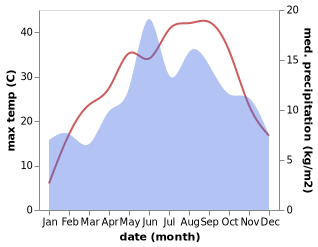 temperature and rainfall during the year in Altinyayla