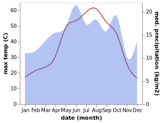 temperature and rainfall during the year in Saide