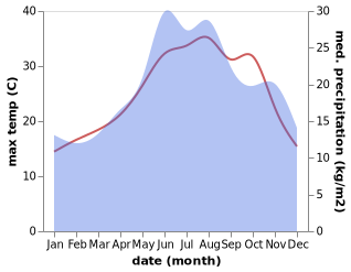 temperature and rainfall during the year in Marmaracik