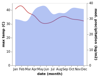 temperature and rainfall during the year in Busia