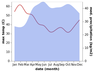 temperature and rainfall during the year in Adjumani