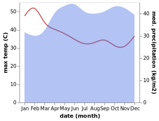 temperature and rainfall during the year in Bulisa