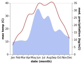 temperature and rainfall during the year in Dudchany