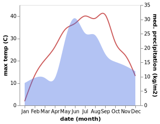 temperature and rainfall during the year in Bol'sheserbulovka