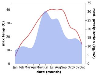 temperature and rainfall during the year in Anatol'yevka