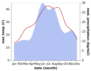 temperature and rainfall during the year in Kochkovatoye