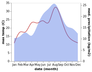 temperature and rainfall during the year in Coningsby