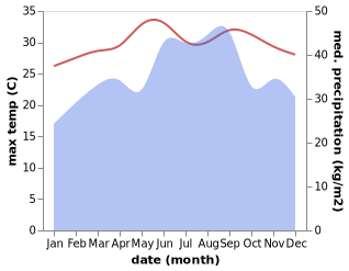 temperature and rainfall during the year in Al Burayqah