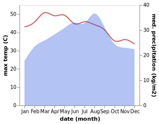 temperature and rainfall during the year in Al Mirwah