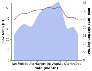 temperature and rainfall during the year in Al Shiruj