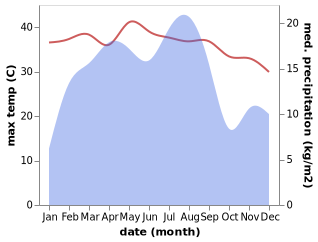 temperature and rainfall during the year in As Sararah